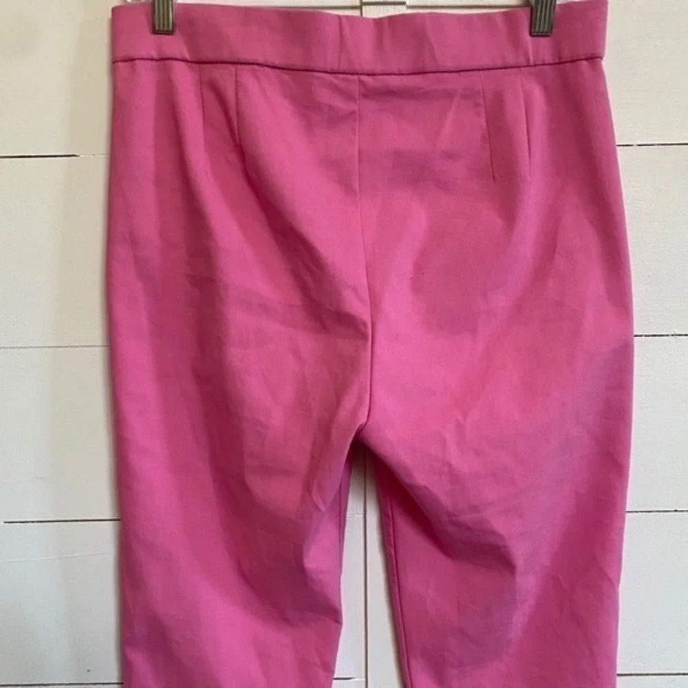 Zara Bootcut Pink Pants Mid-rise Stretch Chinos Mini Flare Pink - Large